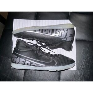 Nike Mercurial Superfly 7 Academy IC Black Silver Indoor Soccer Shoes 4.5Y